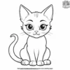 Cat with Alert Ears and Wide Eyes coloring pages