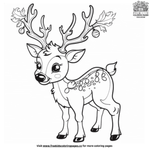 Adorable Cute Reindeer Coloring Pages