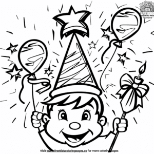 Adorable new year coloring pages: festive fun for kids