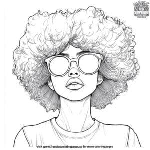 Full afro hair coloring pages