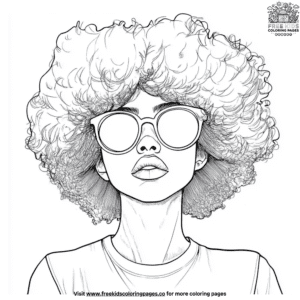 Full afro hair coloring pages