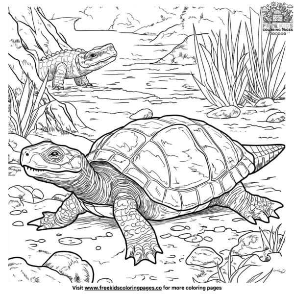 Ancient turtle coloring pages