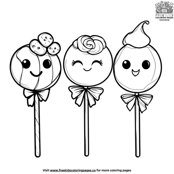 Cartoon candy coloring pages