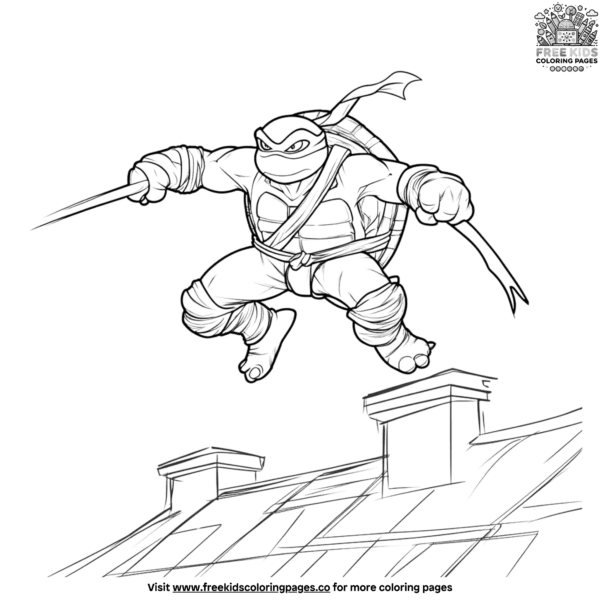 Animated ninja turtle coloring pages