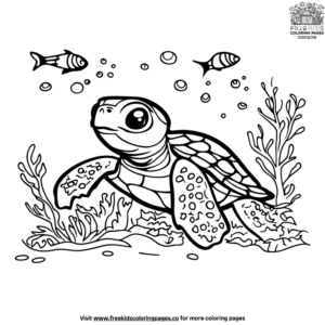 Aquarium turtle coloring pages