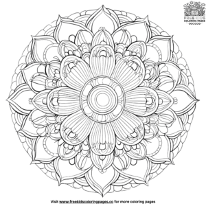 Artistic mandala relaxing coloring pages