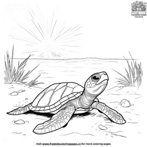 Beachside turtle coloring pages