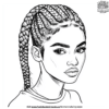 Adorable Braided Hair Coloring Pages