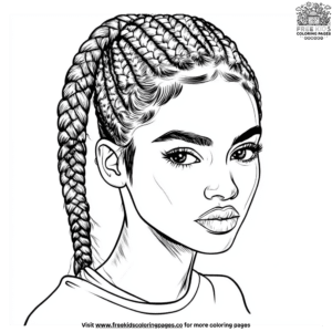 Adorable Braided Hair Coloring Pages