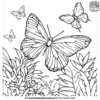 Butterflies in Nature Science Coloring Pages