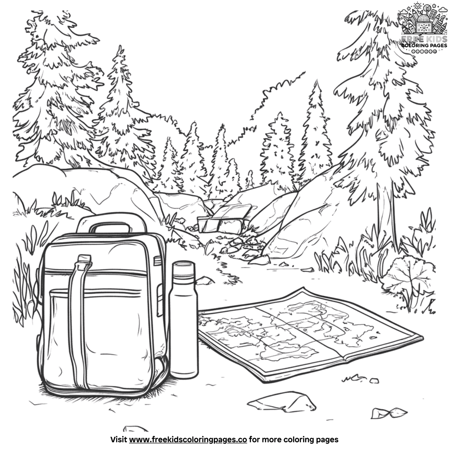 Camping Essentials Coloring Pages