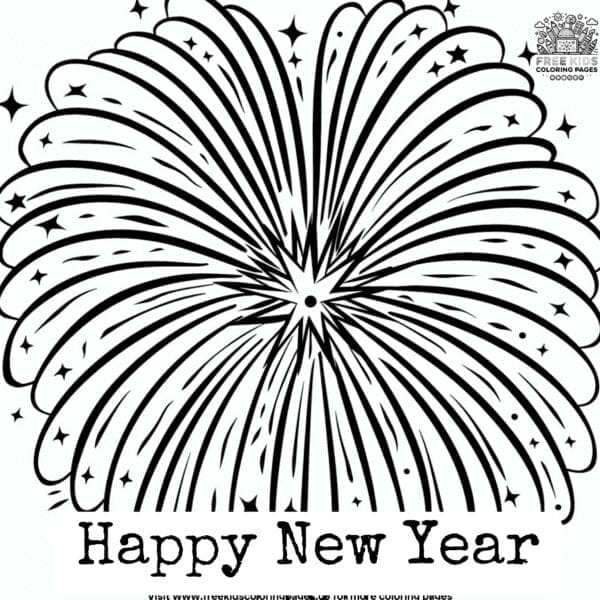 Captivating fireworks coloring pages