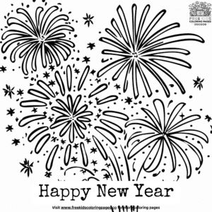 Dazzling fireworks coloring pages