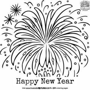 Explosive fireworks coloring pages