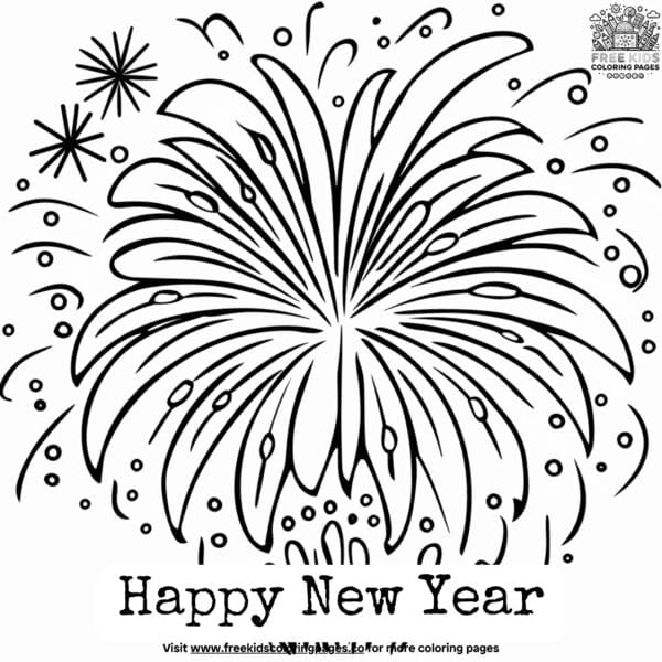 Explosive fireworks coloring pages