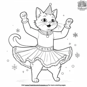 Cat participating in a festive dance.