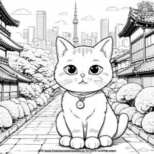 Cat visiting tokyo.