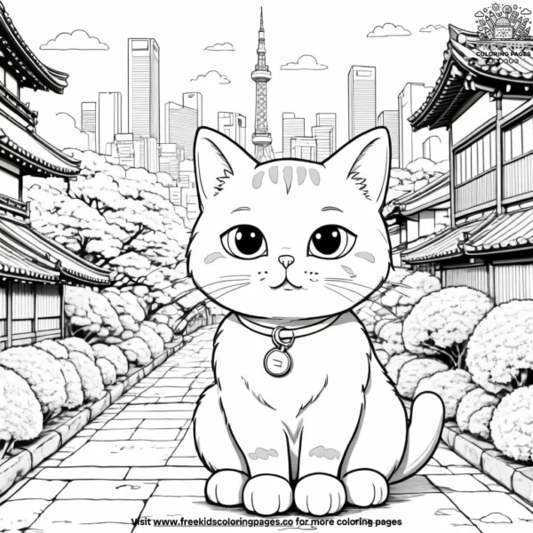 Cat visiting tokyo.