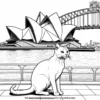 Cat visiting the Sydney Opera House.