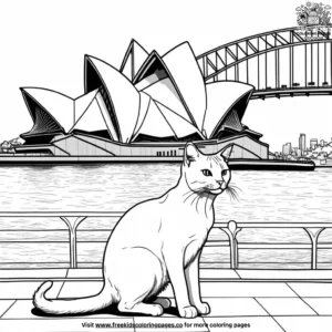 Cat visiting the sydney opera house.