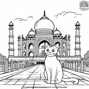 Cat visiting the taj mahal.