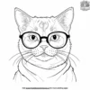 Cat wearing oversized glasses, looking funny.