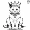 Cat On A Throne Coloring Pages