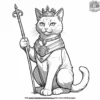 Cat with a royal staff, looking dignified.