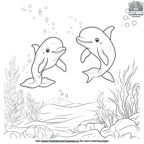 Charming baby dolphin coloring pages