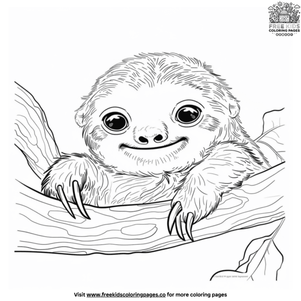 Charming baby sloth coloring pages to delight your little ones