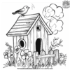 Charming Birdhouse Coloring Pages