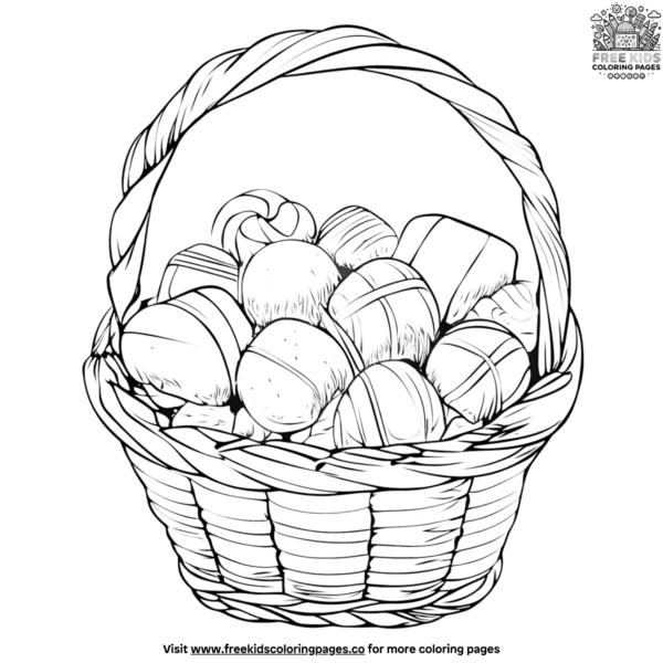 Chocolate candy basket coloring pages