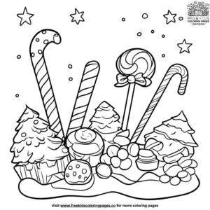 Christmas in candyland coloring pages for kids