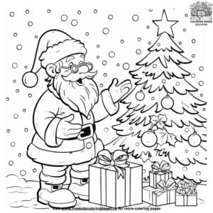 Creative Santa And Christmas Tree Coloring Pages