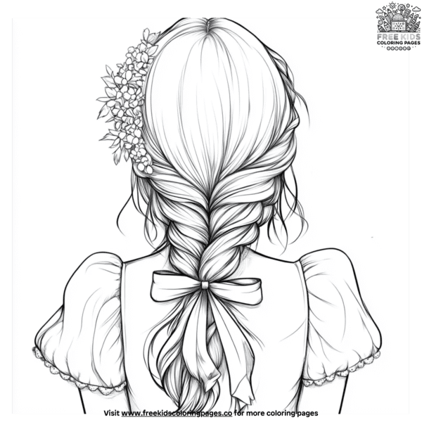 Packed woven hair coloring pages