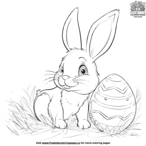 Delightful Easter Bunny And Giant Egg Coloring Page Collection