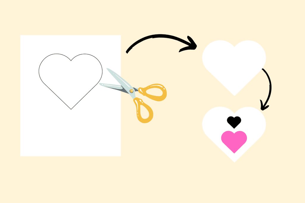 Draw a heart shape on white paper