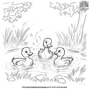 Duck And Friends Coloring Pages