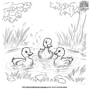 Duck and friends coloring pages