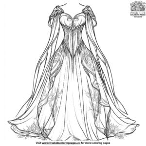 Elven Princess Dress Coloring Pages