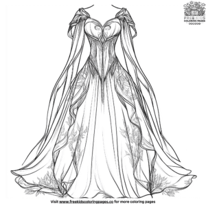 Elven princess dress coloring pages