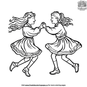 Energetic irish dance coloring pages