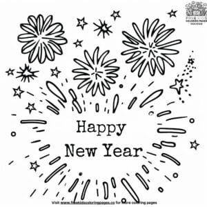 Joyful New Year Coloring Pages for Beginners