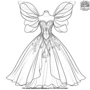 Fairy Princess Dress Coloring Pages