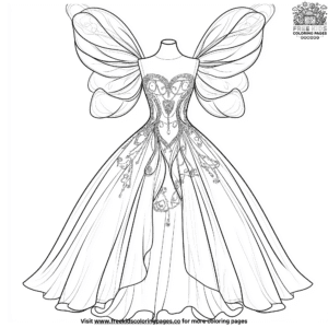 Fairy princess dress coloring pages