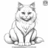 Fluffy Cat with Bushy Tail Coloring Pages