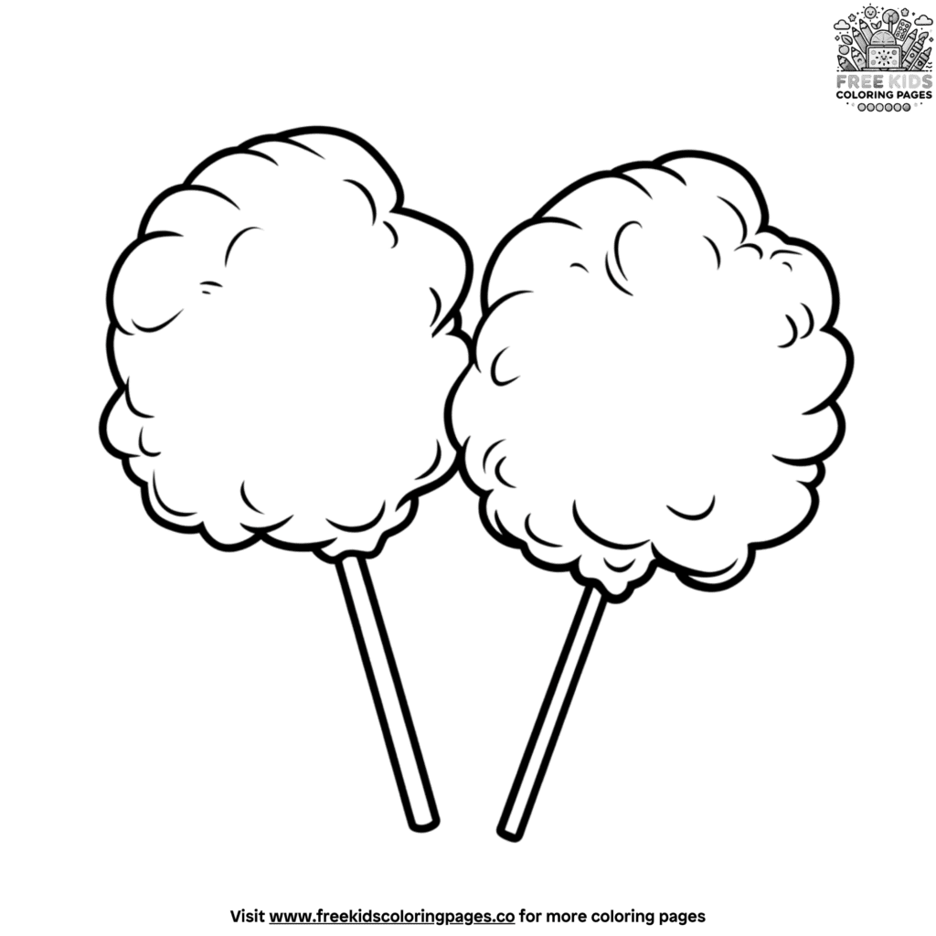 Fluffy Cotton Candy Coloring Pages