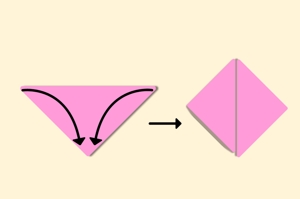 Fold the left and right points down