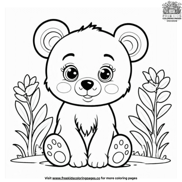 Fun bear cub coloring pages