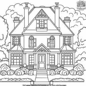 Grand House Coloring Pages